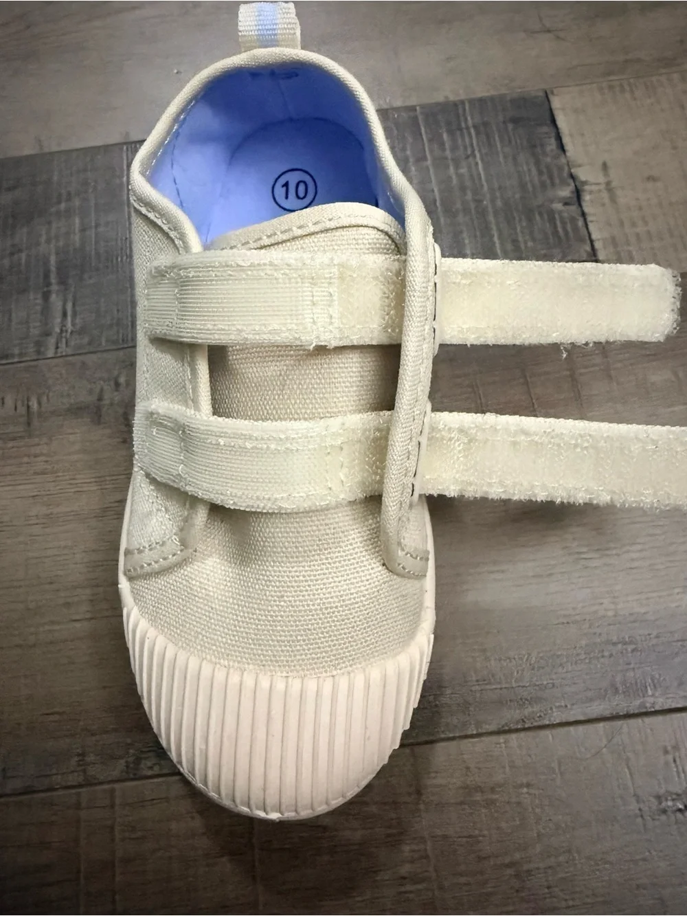 Cat & Jack Cream Canvas Hook-and-Loop Toddler Sneakers